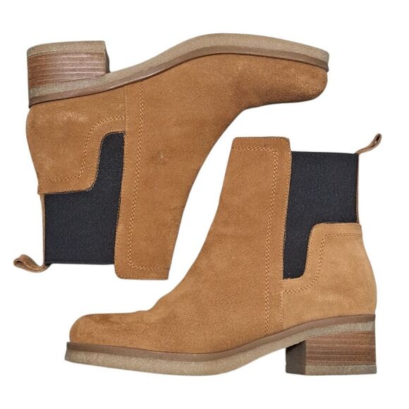 Avellini Shoes - Avellini Chelsea Western Leather Suede Slip On Chic Boots Size 9.5 Cognac Brown